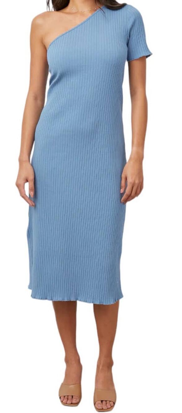 Rails Rania Rib One shoulder short sleeve blue Small S